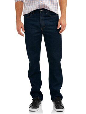 George Men S and Big Men S 100% Cotton Relaxed Fit Jeans 50X30 NWT NAVY BLUE